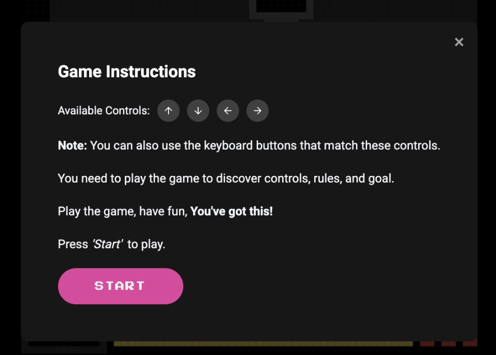 Human testing instruction modal